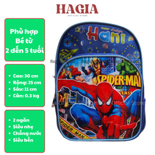 Balo cho bé, ba lô mầm non mẫu giáo bé trai gái họa tiết hoạt hình siêu nhân công chúa