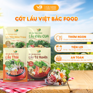 Gói cốt lẩu tiện lợi 4 vị VB Foods - Lẩu thái, Lẩu nấm đông trùng, Lẩu riêu cua, Lẩu Tứ Xuyên