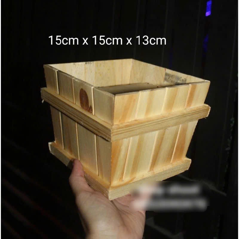 Lọ gỗ vạt xéo cắm hoa