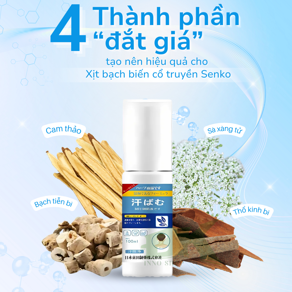 Xịt Bạch Biến Thảo Dược Cổ Truyền Nhật Bản SENKO Giảm Đốm Trắng Bạch Biến, Hắc Lào, Lang Ben, Viêm Da Cơ Địa | BK INNO