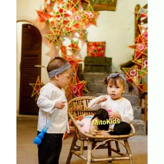(6-30kg) Bộ bà ba trắng cho bé trai, bé gái