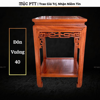  Đôn vuông gỗ Hương Đá kích thước 40 x 40 cao 40 50 60 70 80 cm kê đồ trang trí 