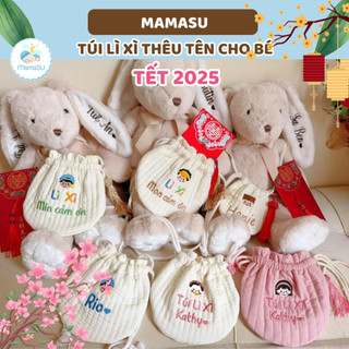   THÊU TÊN  Túi Đeo Chéo Thêu Tên Theo Yêu Cầu Cho Bé Phong Cách Hàn Quốc - Đựng Tỏi Túi Lì Xì Tết 2025 Mamasu 