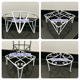 (kho Cung Cấp) Đế Lót Bằng Sắt Mạ Kẽm Sơn Phủ Nhựa, Đế Lót Chậu Cây, Đồ Gia Dụng, Kệ Lót Đa Năng (Kệ tải trọng 20-30kg)