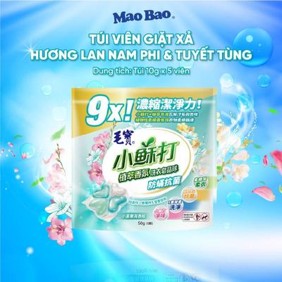 Túi 5 Viên Giặt Xả Mao Bao Chống Mạt Hương Lan Nam Phi và Tuyết Tùng, Lưu Hương Bền Lâu