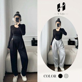  Quần baggy nỉ nữ cạp chun bản to chất umi dày mềm mịn không xù quần nỉ thể thao thời trang H Store 