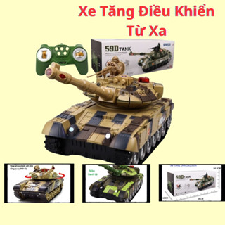 Xe tăng điều khiển từ xa mô hình xe tăng thiết kế hiện đại di chuyển vượt địa hình màu sắc đẹp mắt