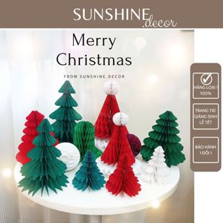  Cây thông giấy  Mũ Noel  Chuông  Quả cầu giấy trang trí Giáng Sinh năm mới lễ Tết 