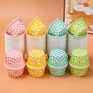 Set 100 Cốc Giấy Caro Dùng Nướng Bánh Cupcake, Muffin Đựng Bánh Kem Trang Trí Tiệc