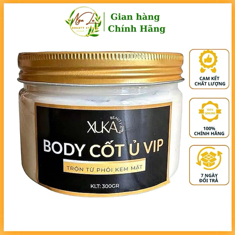  Kem Body Cốt Ủ Vip Xuka 300g Kem Tẩy Trắng Da Dành Cho Da Đen Chai Lì Da Khó Lên Tone Hũ 300gr 