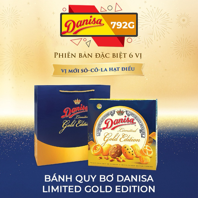 BÁNH QUY BƠ SỮA DANISA LIMITED GOLD EDITION 6 VỊ - 792G