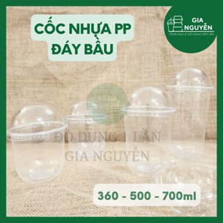  Combo 50 Cốc Nhựa PP ĐÁY BẦU Dùng Để Đựng Trà Sữa Chè Tào Phớ Kem Súp Cháo 