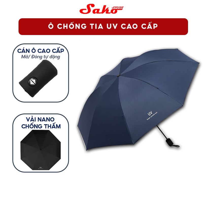 Ô dù che mưa đi nắng 8 nan mở tự động gấp nhỏ gọn cầm tay 2 chiều đi du lịch cỡ lớn to cho ô tô xe hơi