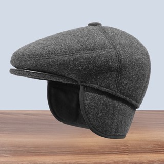  Mũ Nồi Che Tai Nón Beret nam trung niên chất liệu vải nỉ dạ siêu ấm - Có che tai 