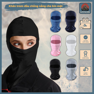 Khăn trùm đầu chống nắng che kín mặt, chất liệu vải thun lạnh mát mẻ, co giãn thoải mái khi đội mũ fullface SHINOBI