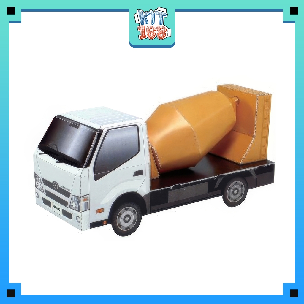 Mô hình giấy Xe tải Hino Mixer (Trộn bê tông)