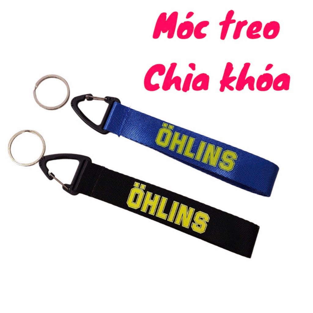 Móc khóa OHLINS đen dây vải