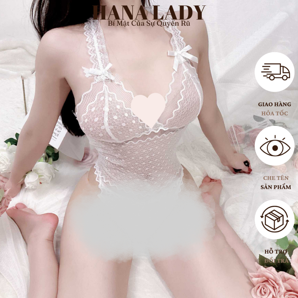 Đồ ngủ bodysuit ren bèo xuyên thấu hở đáy khiêu gợi sexy VN548 | BigBuy360 - bigbuy360.vn