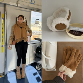[CÓ SẴN] LarosabyH Combo giữ ấm mùa đông bịt tai găng tay da lộn lót bông xinh xắn siêu hot trend mùa đông 2025 [PK01]