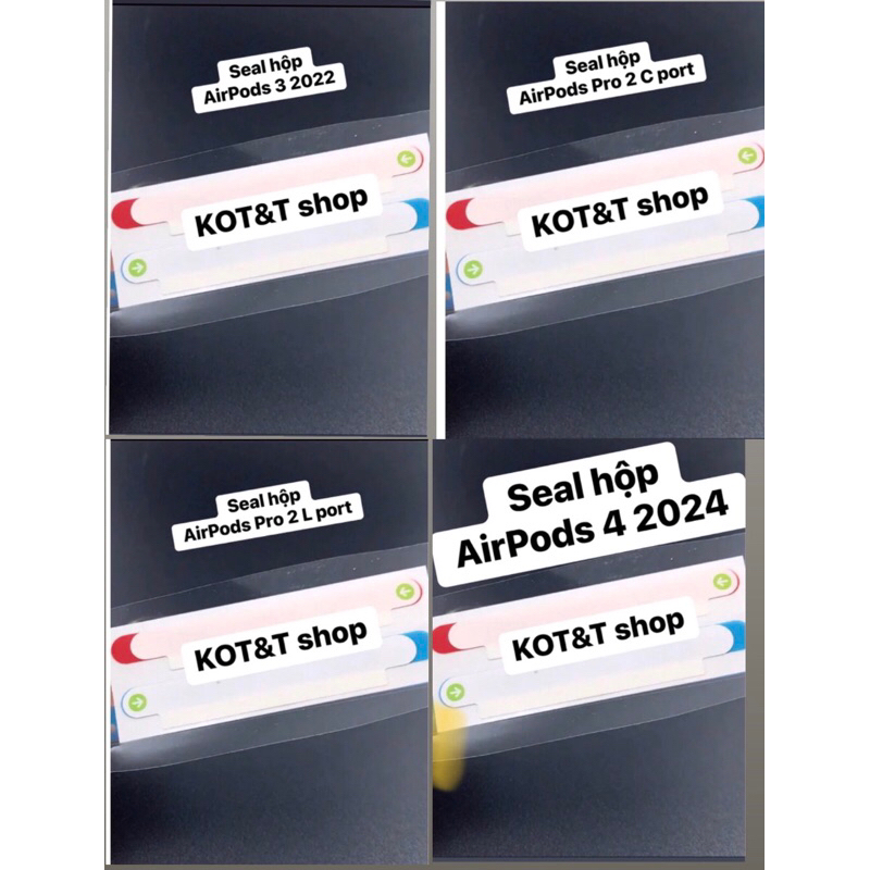 Miếng dán Seal Dán Hộp Tai Nghe Pro 2 Pro 3Type C, AirPods 3 2022, AirPods 4