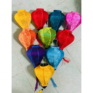{GIÁ GỐC TẠI XƯỞNG} Combo 10 đèn lồng Hội An vải lụa size 20 cm đủ màu