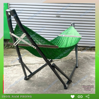  võng xếp khung thép sơn tĩnh điện phi 32 cỡ người lớn gấp gọn cao cấp kèm lưới võng NP06 