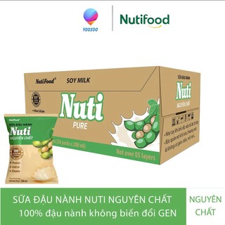   GIAO HỎA TỐC HCM  COMBO 03 THÙNG 108 BỊCH 200ML SỮA ĐẬU NÀNH NGUYÊN CHẤT  CANXI NUTIFOOD - YOOSOO 