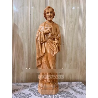 Tượng Thánh Giuse Thợ Gỗ Pơmu Cao 40cm