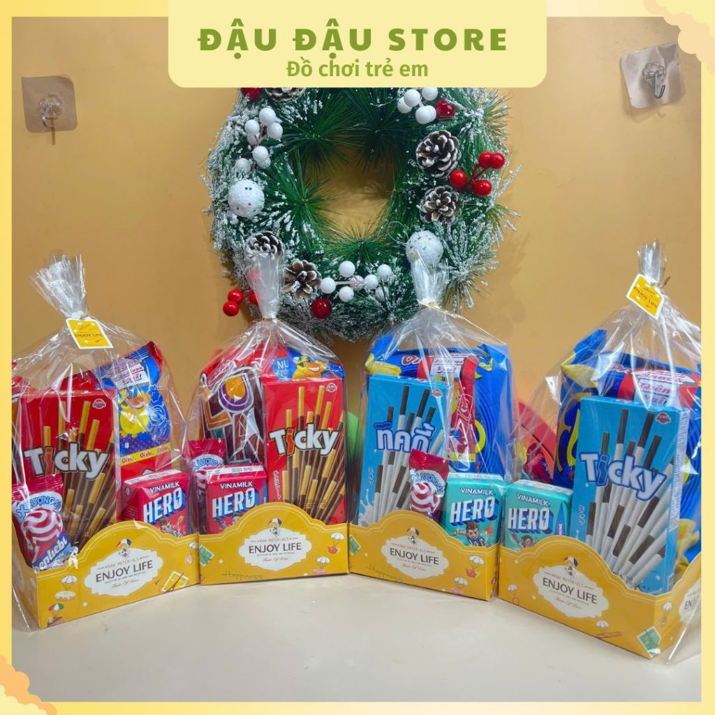 Sét Quà Bánh Kẹo Cho Bé, Gói Quà Sinh Nhật, Thôi Nôi, Tốt Nghiệp Cho Bé, Đâu Đậu Store