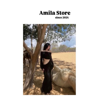 [ Amia Store ] Đầm Baby Body Nữ Thiết kế cut-out ấn tượng Khoe Dáng, Váy Đen Nữ Dáng Dài Sang Chảnh