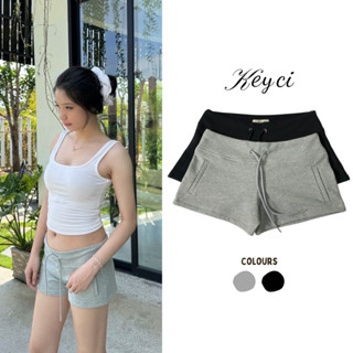 Quần Short Nỉ Nữ Keyci Chất Liệu Chân Cua Cotton Form Đẹp Thoáng Mát 40kg - 60kg ( Xám, Đen)
