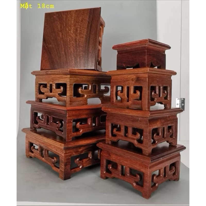 Đôn kê, kỷ vuông , đế kê Bát hương, Tài Địa, tượng [Gỗ hương nặng tay]