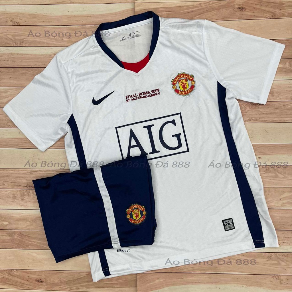 Bộ Quần Áo CLB Manchester United Sân Khách 2009, Quần Có Túi - Vải Polyester Gai Thái Cao Cấp
