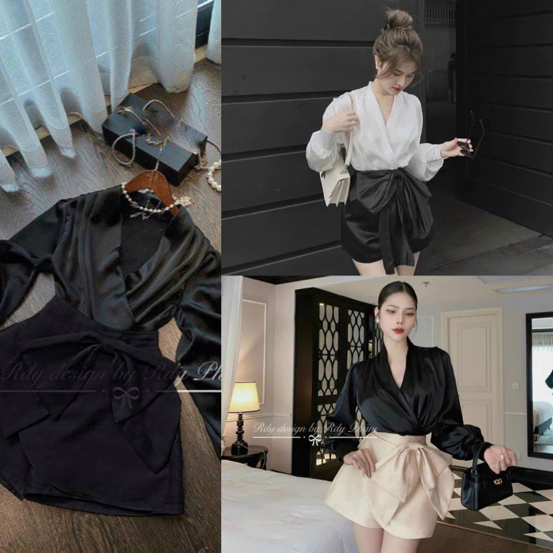 (SHOP NÀNG BÉO BIGSIZE 50KG ĐẾN 90KG ) set áo sơ mi đắp chéo và quần váy