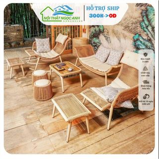  Full Combo Bộ Bàn Ghế Cánh Én Cao Cấp Mây Nhựa Decor Phòng Khách Sang Trọng Ban Công Sân Vườn Nội Thất Ngọc Anh 