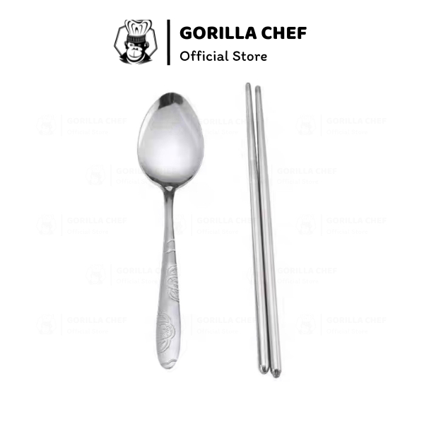 Bộ muỗng đũa inox Gorilla Chef có túi đựng nhỏ gọn tiện lợi