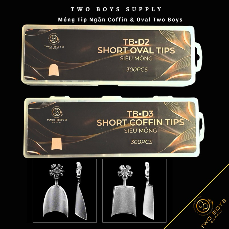 Móng tip nối xương cá from Oval, Coffin(thang) 300 móng Two Boys