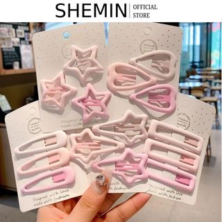  Kẹp Tóc Mái Kẹp Tóc Màu Hồng Hình Trái Tim Dễ Thương Dành Cho Bé Gái Set 3 Kẹp Màu Hồng Cute SHEMIN 