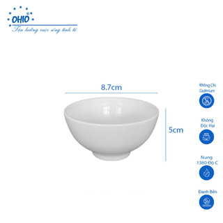Bát Chấm 8.7 cm Sứ Trắng OHIO