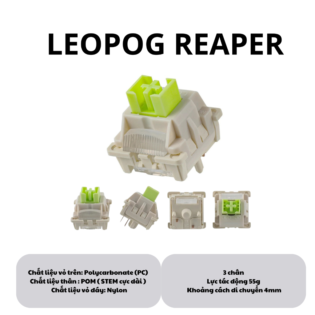 Combo 30 Switch 5 Pin - Dòng Linear  Leobog Reaper , Kailh , TTC , Cherry , Outemu , Gateron , Trục cơ lube sẵn | BigBuy360 - bigbuy360.vn