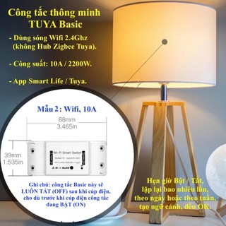 Công tắc thông minh Tuya Basic/ Module, Wifi/ Zigbee/ RF/ RF433, App Tuya Smart Life-