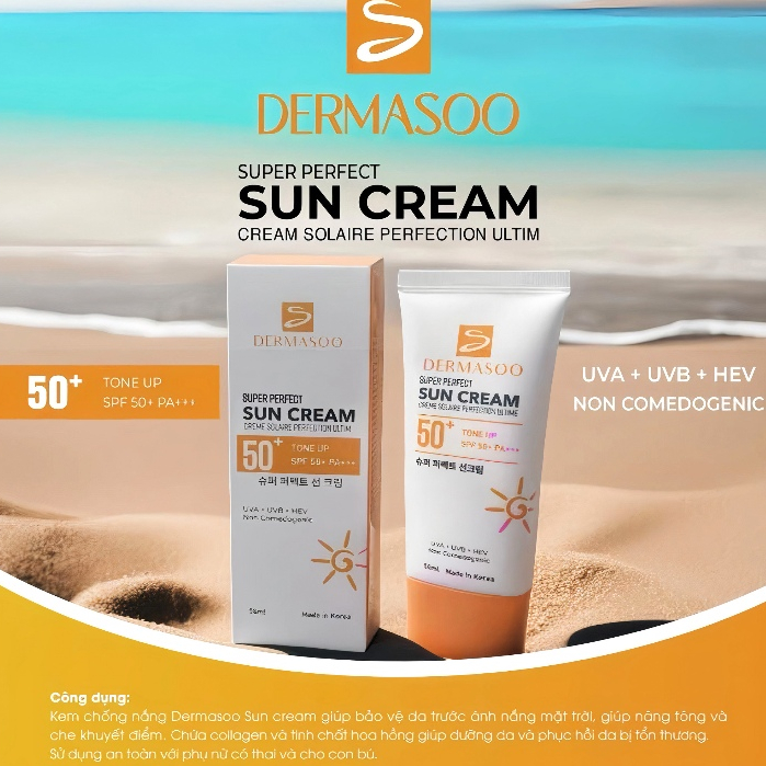 (Chính Hãng) Kem chống nắng, nâng tone Hàn Quốc SUN CREAM DERMASOO, 50ml