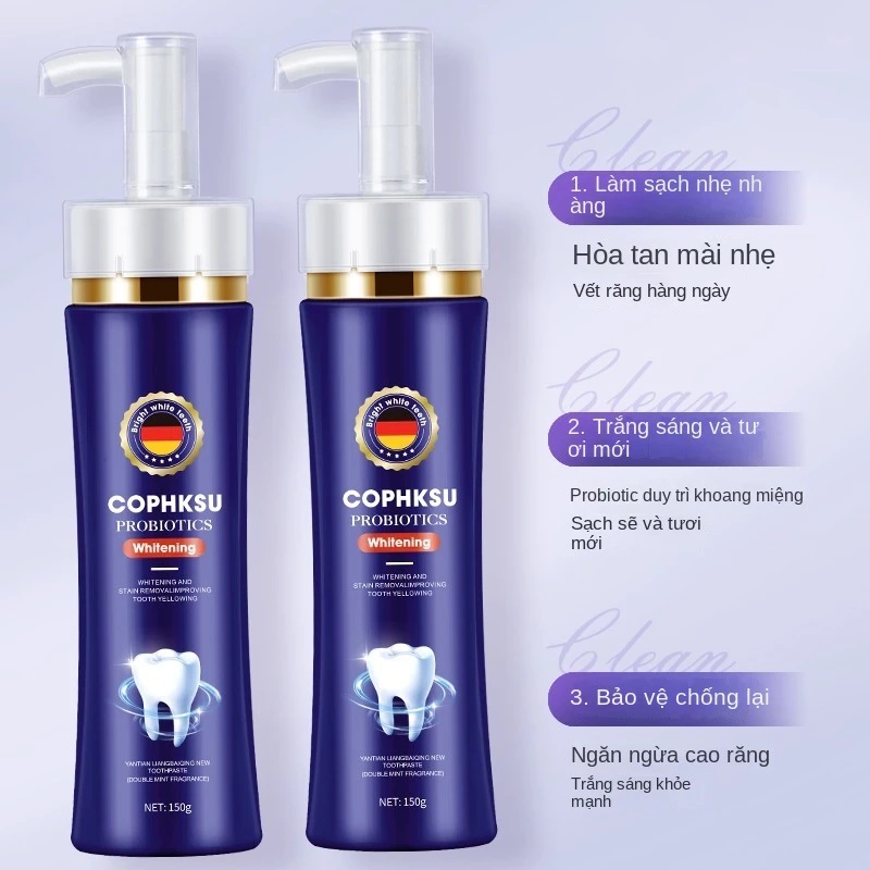 Kem Trắng Răng COPHKSU Nhập Khẩu Đức - Gel Trắng Răng Nano COPHKSU Đánh Bật Cao Răng Mảng Bám, Sạch Ố Vàng Cao Răng