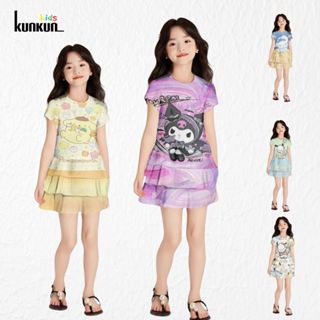   13-35kg Váy đầm tầng bé gái thun lạnh hình Melody in 3D co giãn tốt DT1230 mặc nhà đi chơi đi học 