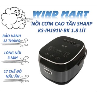 Nồi cơm điện cao tần Sharp KS-IH191V-BK/GL/RD 1.8 lít, lòng nồi 3mm, bảo hành 12 tháng toàn quốc