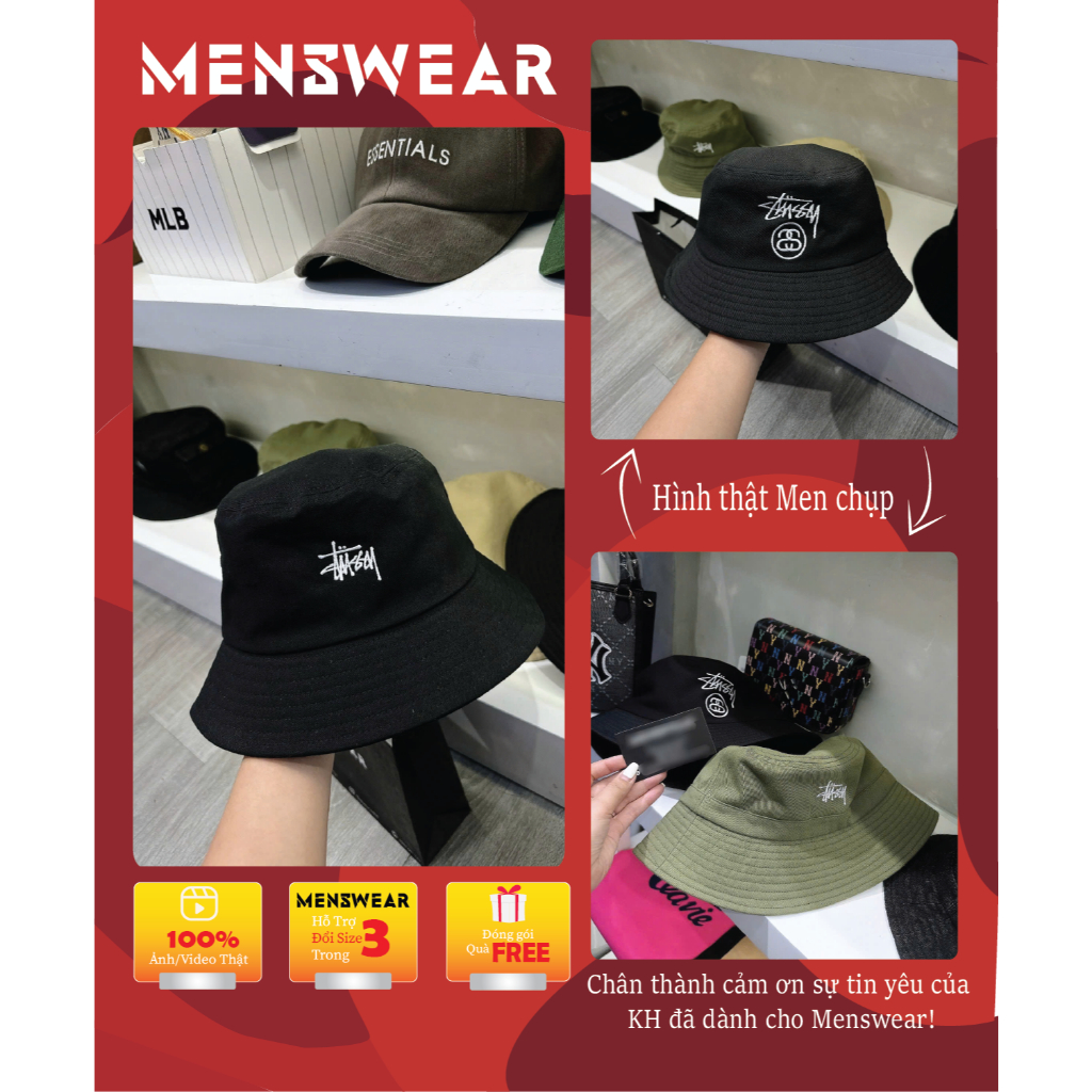 [MENSWEAR STORE - BEST QUALITY] BUCKET STUSSY / MŨ NÓN VÀNH STUSSY FULL TAG MARK TÚI GIẤY HÃNG