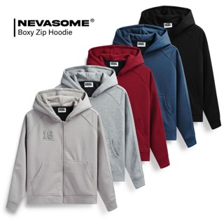 [Xả Hàng] Áo Hoodie Zip 16 Form Boxy Local Brand NEVASOME - Nỉ Lót Lông Cừu 5 Màu 360 gsm Dài Tay Nam Nữ