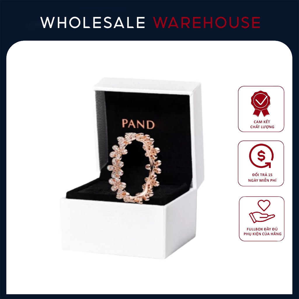 Nhẫn Pan Attach Chrysanthemum sparkling stones Full box 8044