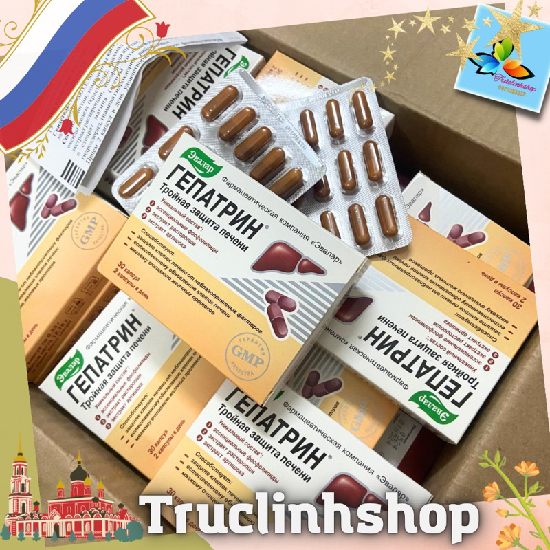 Viên uống thải độc gan - bổ gan Gepatrin Evalar Nga (hộp 30 viên)
