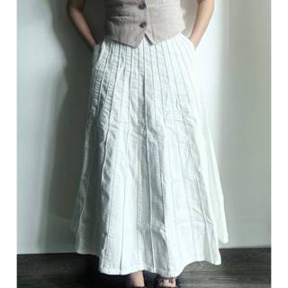 Chân váy Jean dài Mas.simo Dut.ti trắng dáng xòe CV-MD-04